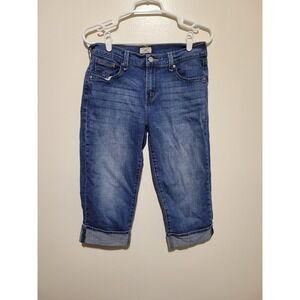 Levi's 515 Capri Jeans Womens 6 Blue Medium Wash Cuffed Stretch Denim